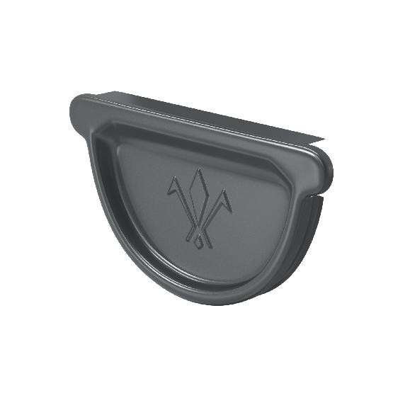 Водосток Aquasistem, система 125x90 -  Заглушка универсальная с резиновым уплотнителем RAL 7024 Тёмно-серый купить в Щиграх