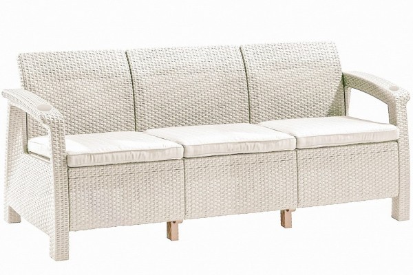 Трёхместный диван  Yalta Sofa 3 Seat белый купить в Щиграх