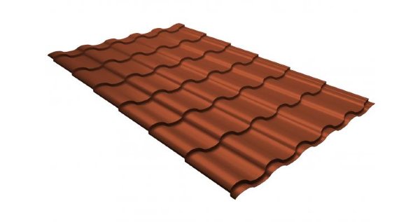 Металлочерепица кредо GL 0,5 GreenСoat Pural RR 750 кирпично-красный (RAL 8004 терракота) купить в Щиграх