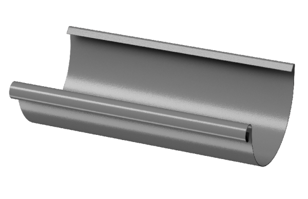 Желоб полукруглый D125 3 м Döcke STAL PREMIUM Графит, (RAL 7024) купить в Щиграх