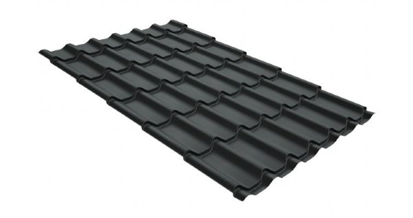 Металлочерепица классик GL 0,5 GreenCoat Pural Matt RR 23 темно-серый (RAL 7024 мокрый асфальт) купить в Щиграх