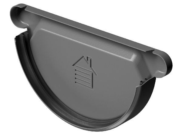 Заглушка желоба D125 Döcke STAL PREMIUM Графит, (RAL 7024) купить в Щиграх