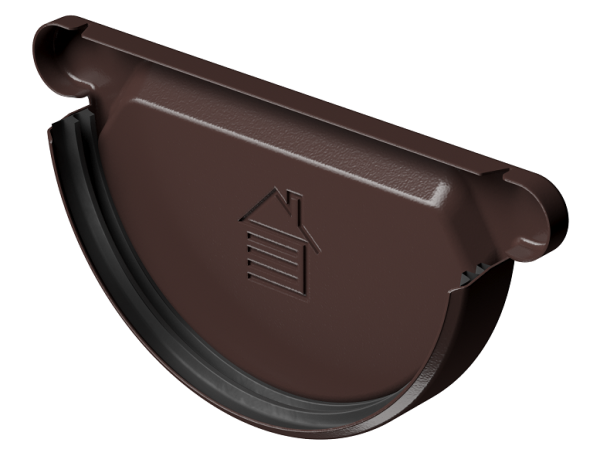 Заглушка желоба D125 Döcke STAL PREMIUM Шоколад, (RAL 8019) купить в Щиграх