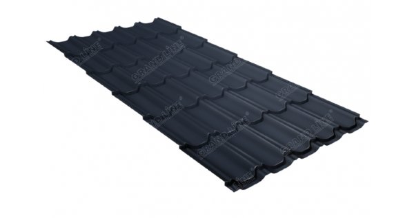 Металлочерепица квинта плюс GL 0,5 Satin RAL 7024 мокрый асфальт купить в Щиграх