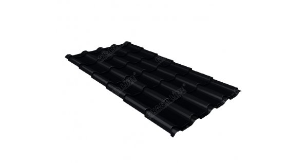Металлочерепица камея 0,45 Drap RAL 9005 черный купить в Щиграх