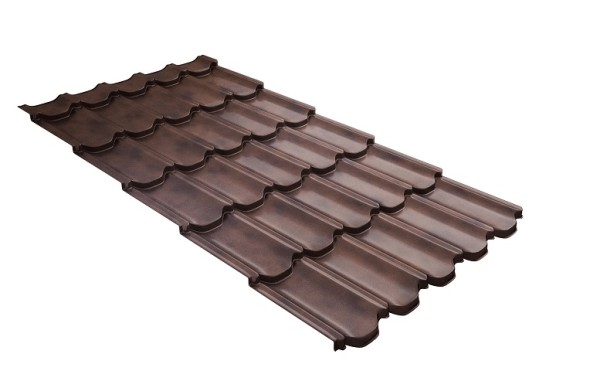 Металлочерепица квинта плюс с  3D резом 0,45 Safari Twincolor Brown купить в Щиграх