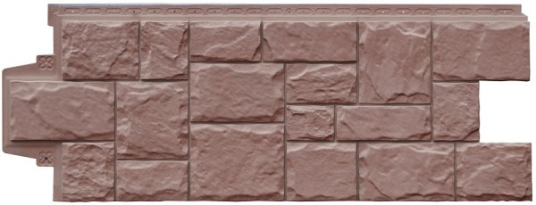 Фасадная панель Grand Line Крупный Камень Элит Миндаль купить в Щиграх