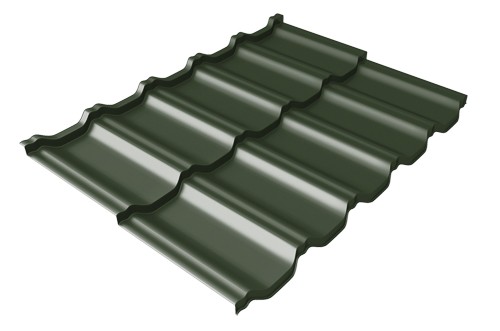 Металлочерепица модульная Квинта Uno Grand Line c 3D резом 0,5 GreenСoat Pural RR 11 темно-зеленый (RAL 6020 хромовая зелень) купить в Щиграх