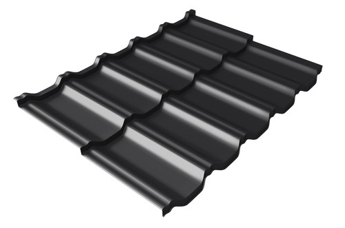 Металлочерепица модульная Квинта Uno Grand Line c 3D резом 0,5 Quarzit lite RAL 9005 черный купить в Щиграх