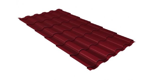 Металлочерепица кредо GL 0,5 Velur20 RAL 3005 красное вино купить в Щиграх