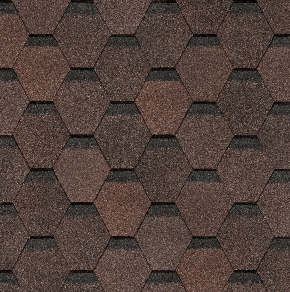 Гибкая черепица Docke, коллекция Шестигранник Коричневый купить в Щиграх