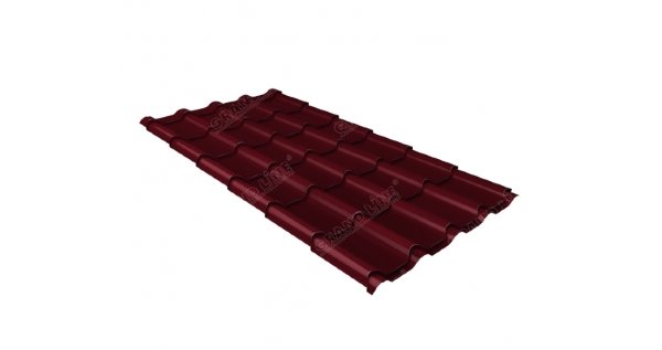 Металлочерепица камея 0,5 Satin RAL 3005 красное вино купить в Щиграх