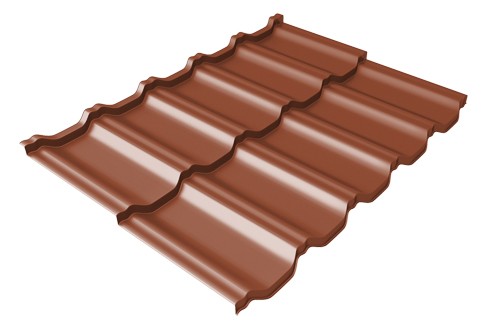 Металлочерепица модульная Квинта Uno Grand Line c 3D резом 0,5 Satin RAL 8004 терракота купить в Щиграх