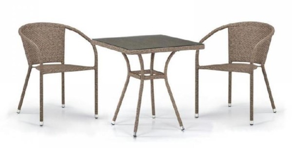 Комплект плетеной мебели AFINA из иск. ротанга T282BNT/Y137C-W56 Light Brown 2Pcs купить в Щиграх