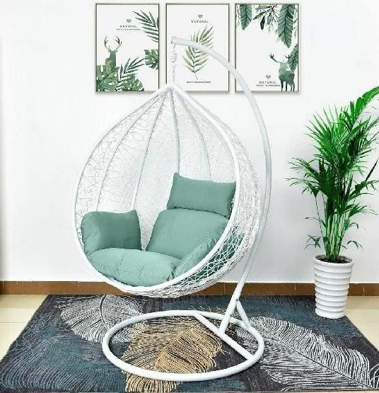Кресло Подвесное из искусственного ротанга AFM-168A-XL White/Green купить в Щиграх