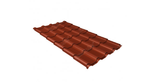 Металлочерепица камея 0,5 Satin RAL 8004 терракота купить в Щиграх