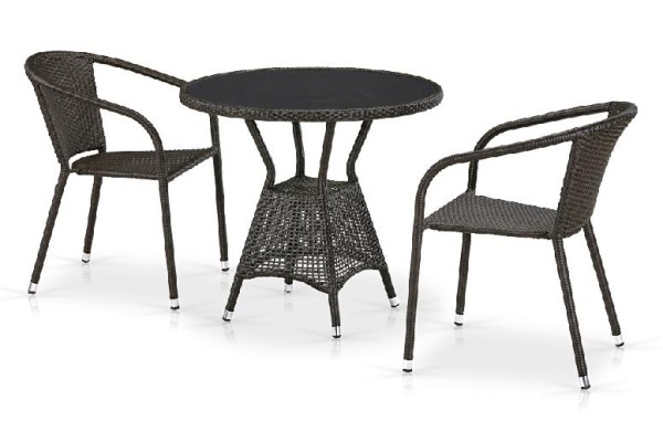 Комплект плетеной мебели AFINA из иск. ротанга T707ANS/Y137C-W53 Brown 2Pcs купить в Щиграх