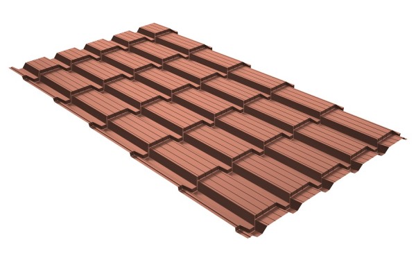 Металлочерепица GL квадро профи 0,5 Quarzit Cuprum Steel купить в Щиграх