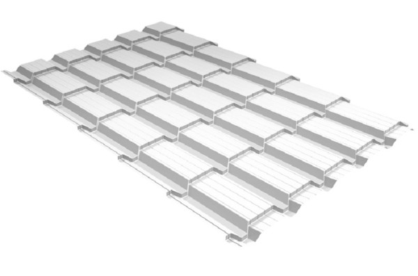 Металлочерепица GL квадро профи 0,5 Satin RAL 9003 сигнальный белый купить в Щиграх