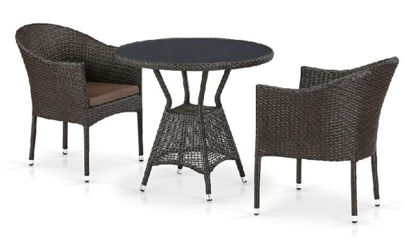 Комплект плетеной мебели AFINA из иск. ротанга T707ANS/Y350-W53 Brown 2Pcs купить в Щиграх