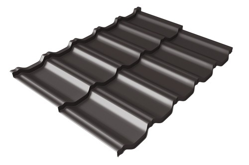 Металлочерепица модульная Квинта Uno Grand Line c 3D резом 0,5 Satin Мatt RR 32 темно-коричневый купить в Щиграх