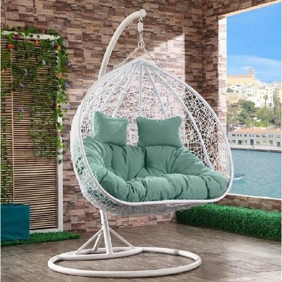Кресло Подвесное из искусственного ротанга AFM-109A White/Green купить в Щиграх