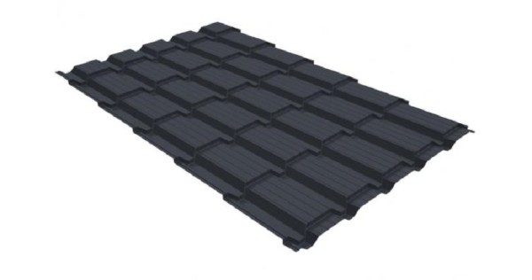 Металлочерепица GL квадро профи 0,5 GreenCoat Pural RR 23 темно-серый (RAL 7024) мокрый асфальт купить в Щиграх