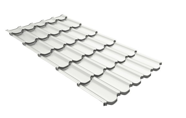 Металлочерепица квинта плюс с 3D резом 0,5 Satin RAL 9003 сигнальный белый купить в Щиграх