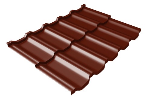 Металлочерепица модульная Квинта Uno Grand Line c 3D резом 0,5 Satin RAL 3005 красное вино купить в Щиграх