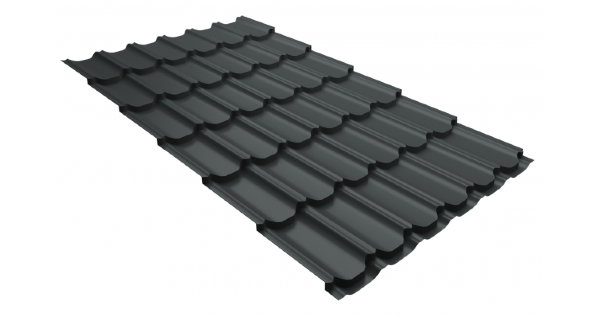Металлочерепица квинта плюс 0,5 GreenCoat Pural Matt RR 23 темно-серый (RAL 7024 мокрый асфальт) купить в Щиграх