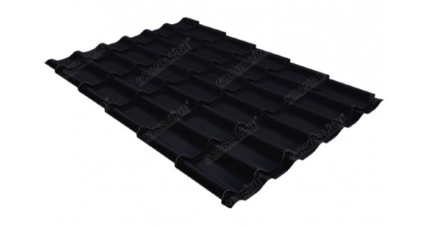 Металлочерепица классик 0,45 Drap RAL 9005 черный купить в Щиграх