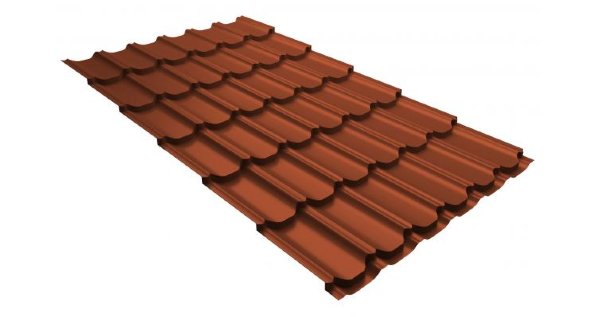 Металлочерепица квинта плюс 0,5 GreenCoat Pural RR 750 кирпично-красный (RAL 8004 терракота) купить в Щиграх